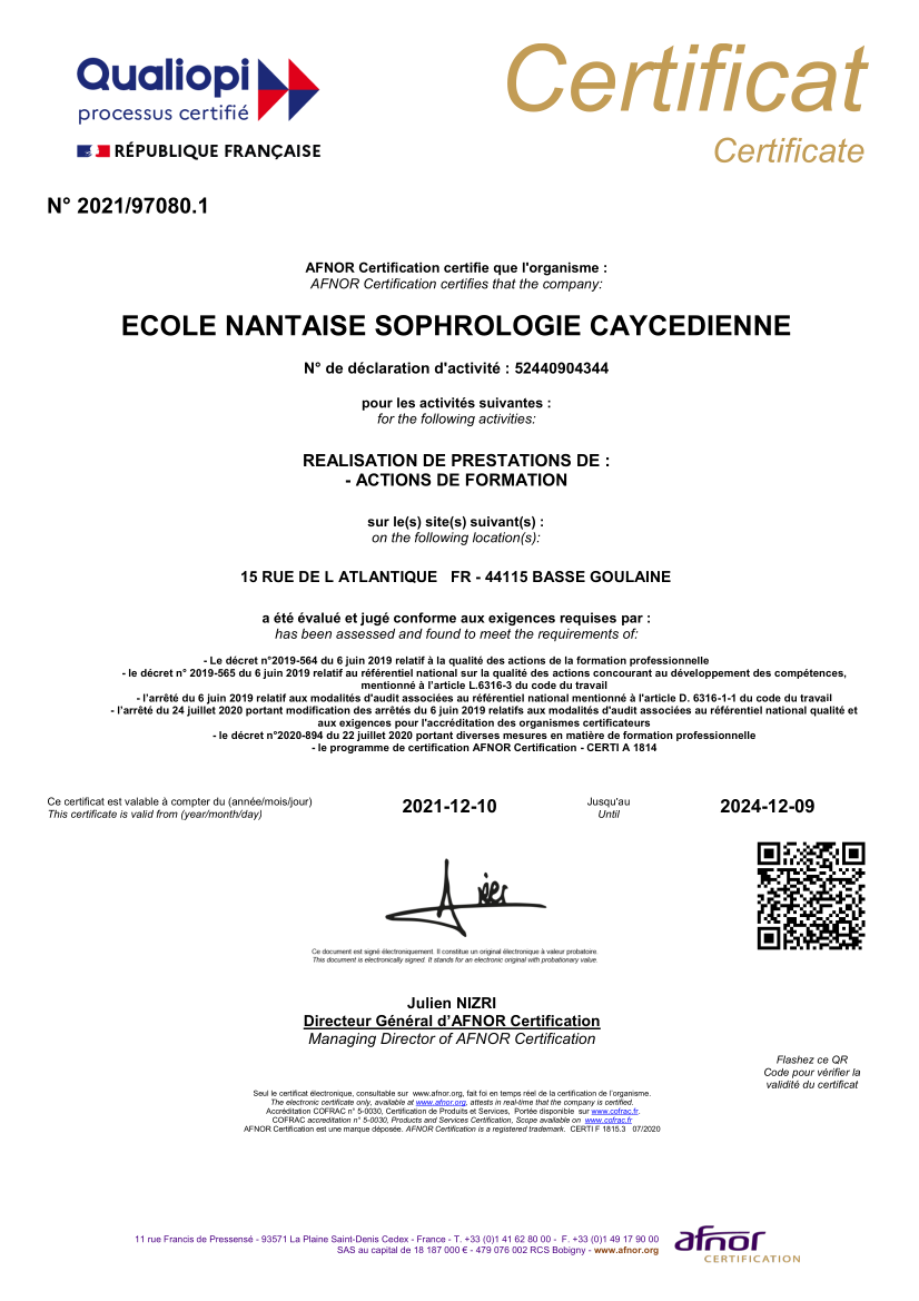 Certificat Qualiopi